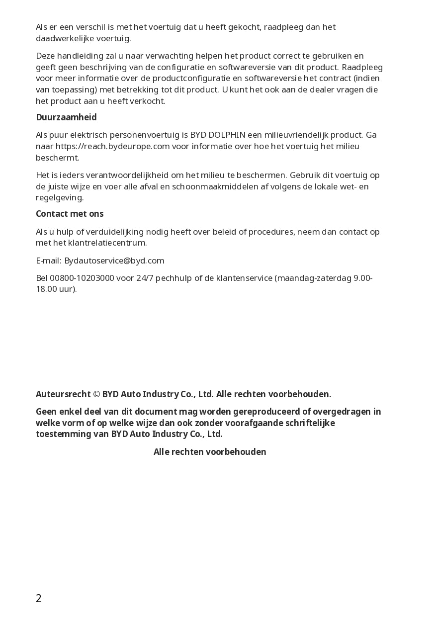 2023-2024 BYD Dolphin Gebruikershandleiding | Nederlands