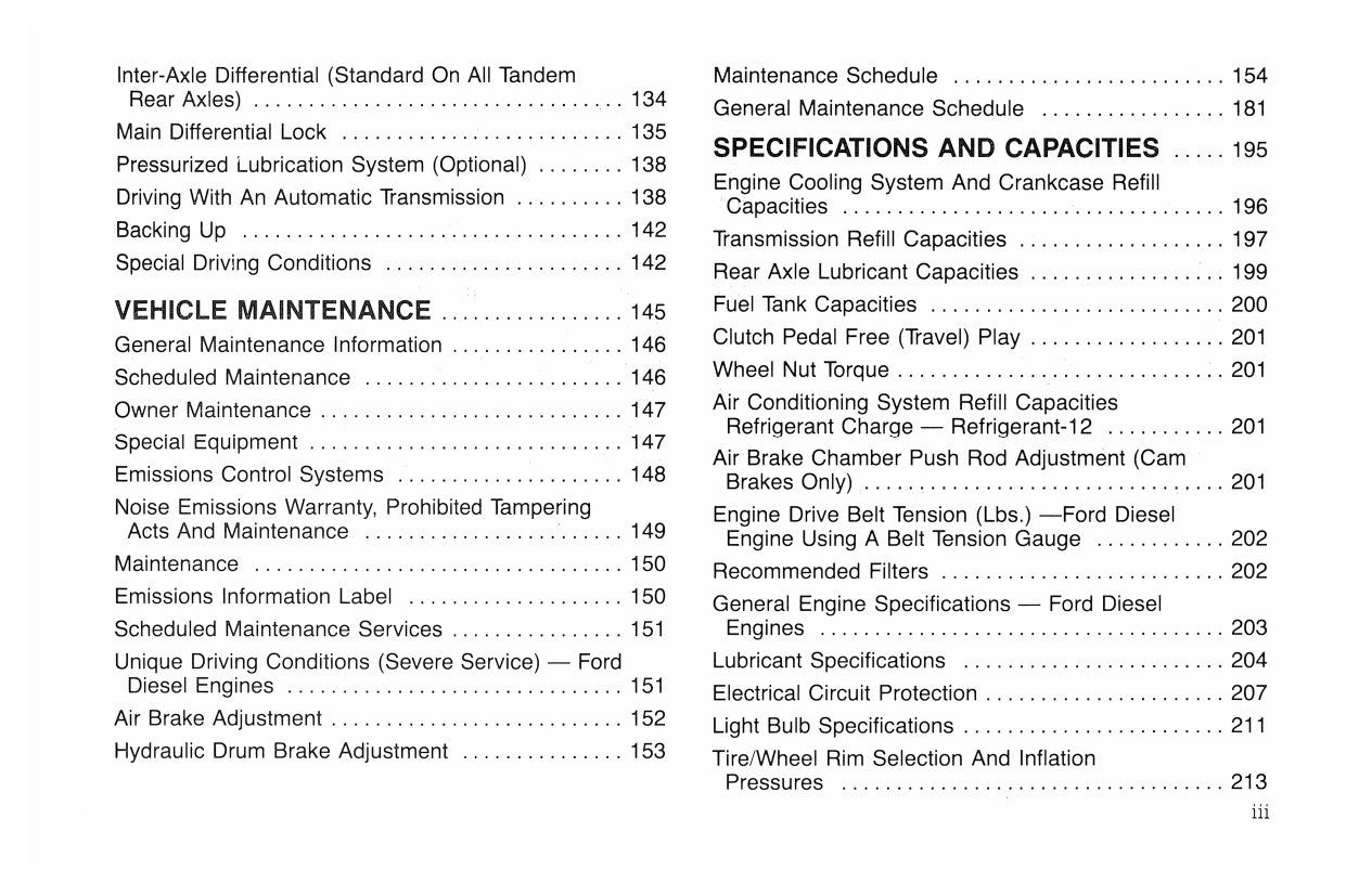 1992 Ford L-Series Owner's Manual | English