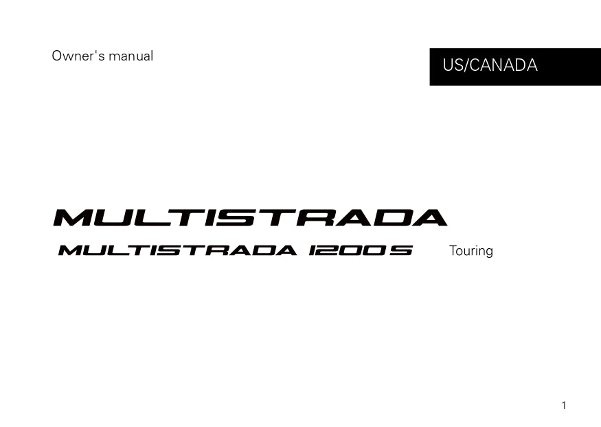 2014 Ducati Multistrada 1200S Touring Bedienungsanleitung
