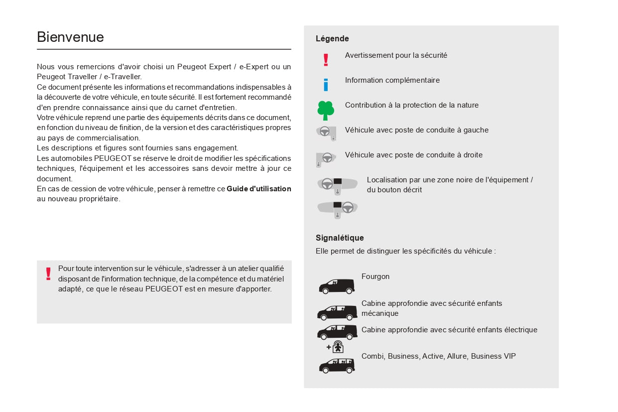 2024-2025 Peugeot Expert/e-Expert/Traveller/e-Traveller Gebruikershandleiding | Frans