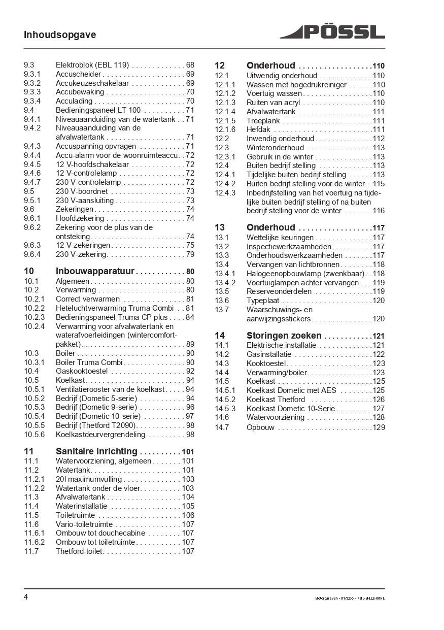 2019-2022 Pössl 2WIN Plus Gebruikershandleiding | Nederlands