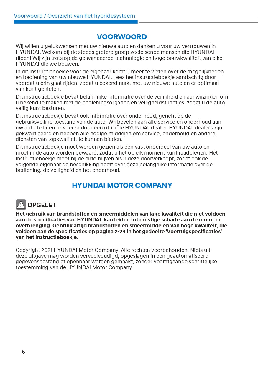 2022 Hyundai Tucson Hybrid/Plug-in Hybrid Gebruikershandleiding | Nederlands