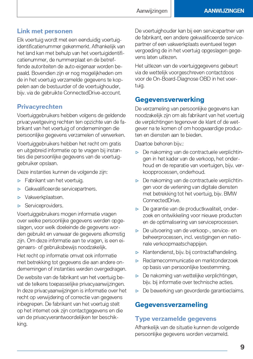 2020-2021 BMW X3 Owner's Manual | Dutch
