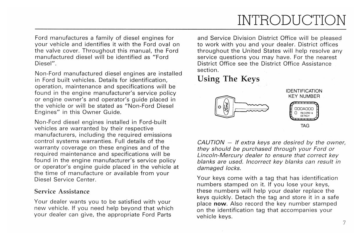 1992 Ford L-Series Owner's Manual | English