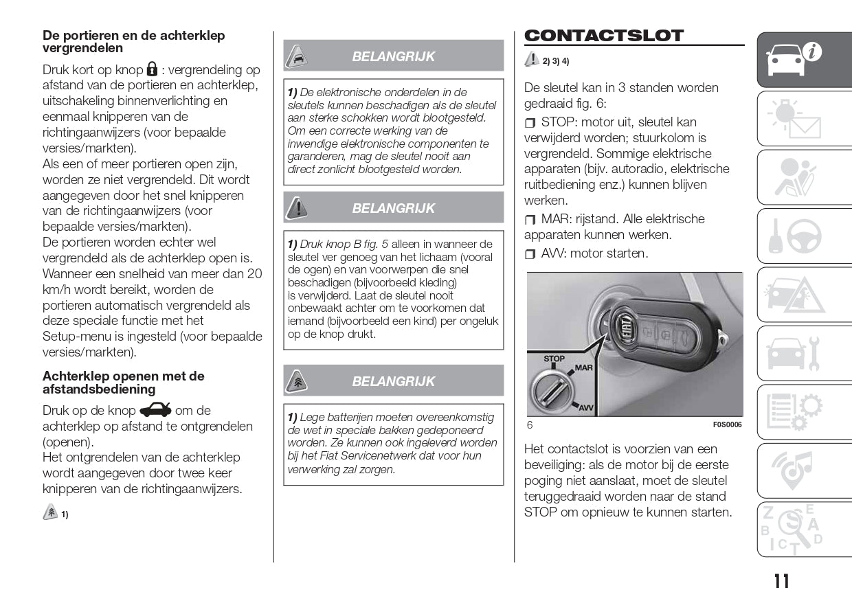 2017-2018 Fiat 500/500C Bedienungsanleitung | Niederländisch