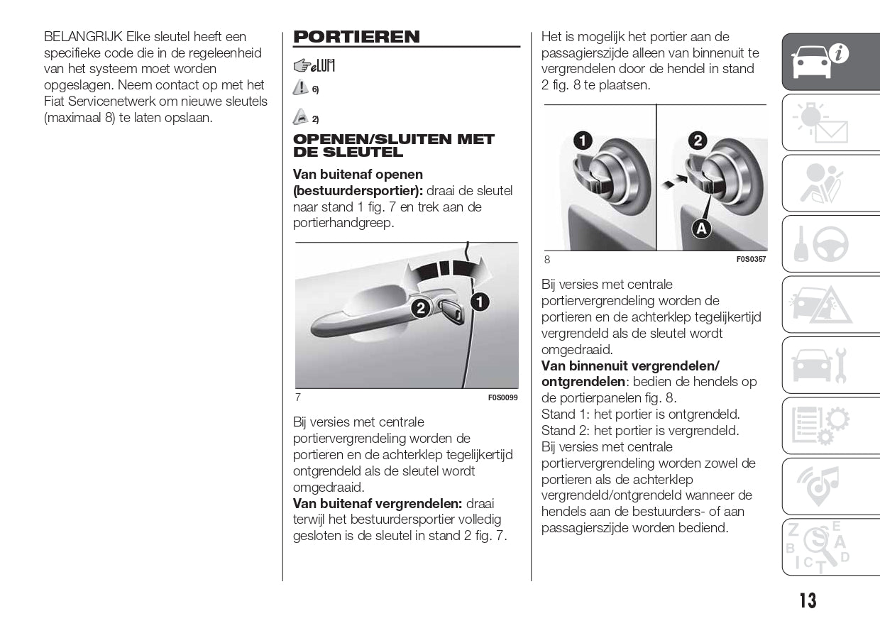 2017-2018 Fiat 500/500C Bedienungsanleitung | Niederländisch