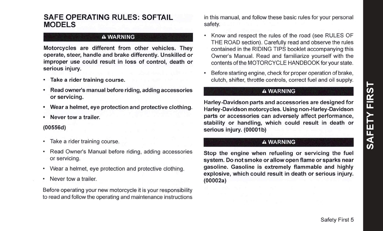 2008 Harley-Davidson FXSTSSE2 Owner's Manual | English