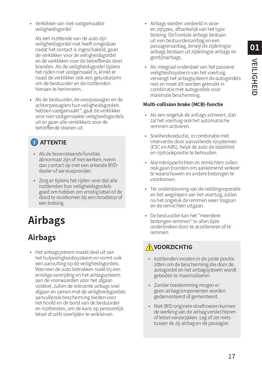 2023-2024 BYD Atto 3 Manuel du propriétaire | Néerlandais