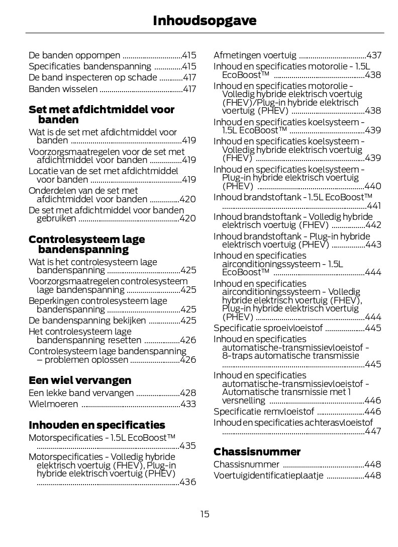 2024-2025 Ford Kuga Bedienungsanleitung | Niederländisch