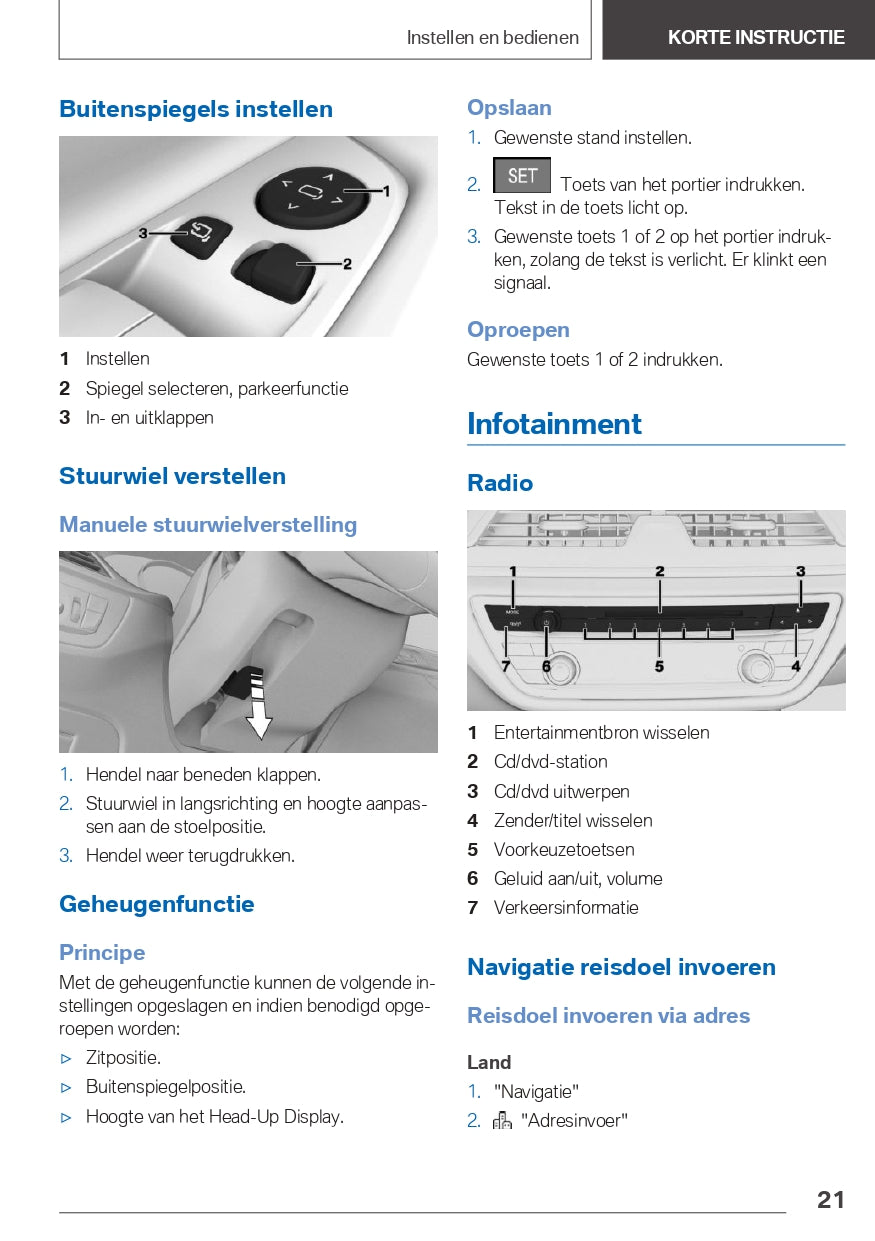 2020-2021 BMW X3 Owner's Manual | Dutch