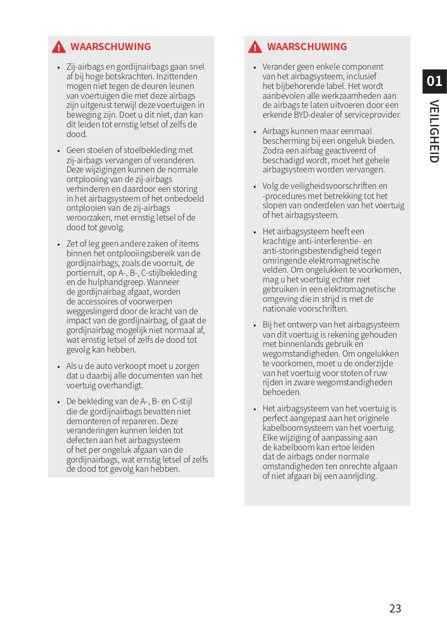 2023-2024 BYD Atto 3 Manuel du propriétaire | Néerlandais