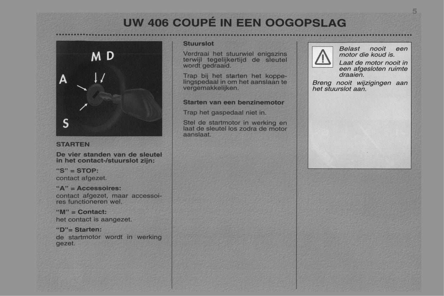 1998-2000 Peugeot 406 Coupé Manuel du propriétaire | Néerlandais