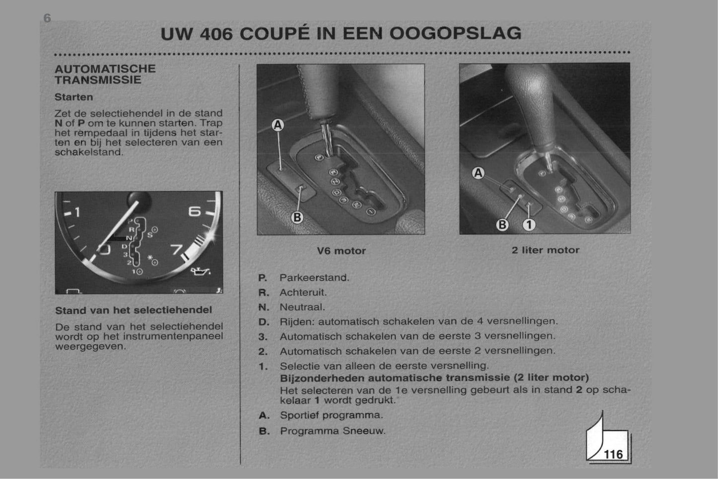 1998-2000 Peugeot 406 Coupé Manuel du propriétaire | Néerlandais