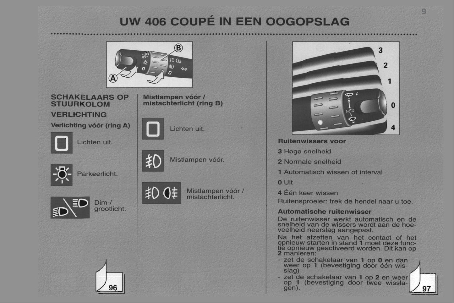 1998-2000 Peugeot 406 Coupé Manuel du propriétaire | Néerlandais