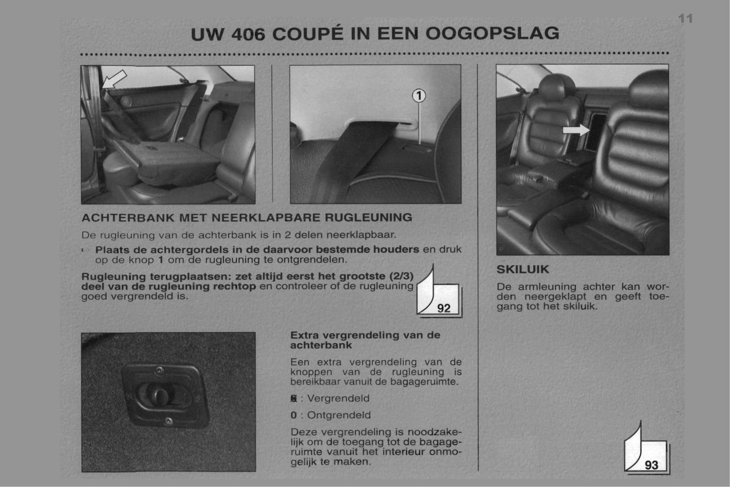 1998-2000 Peugeot 406 Coupé Manuel du propriétaire | Néerlandais