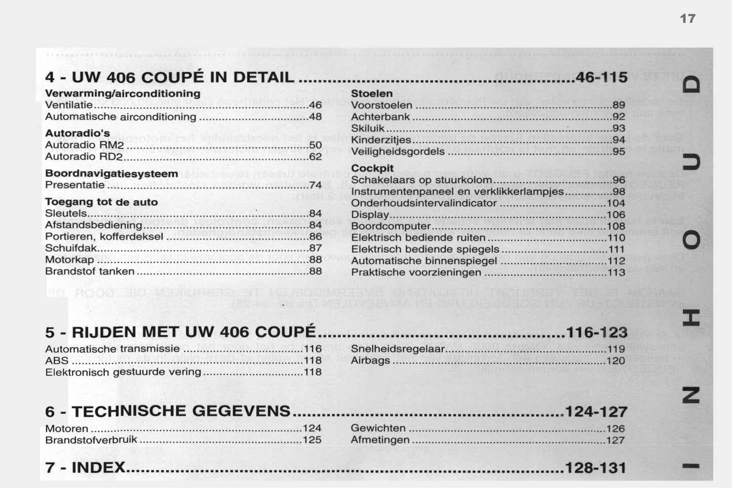 1998-2000 Peugeot 406 Coupé Manuel du propriétaire | Néerlandais