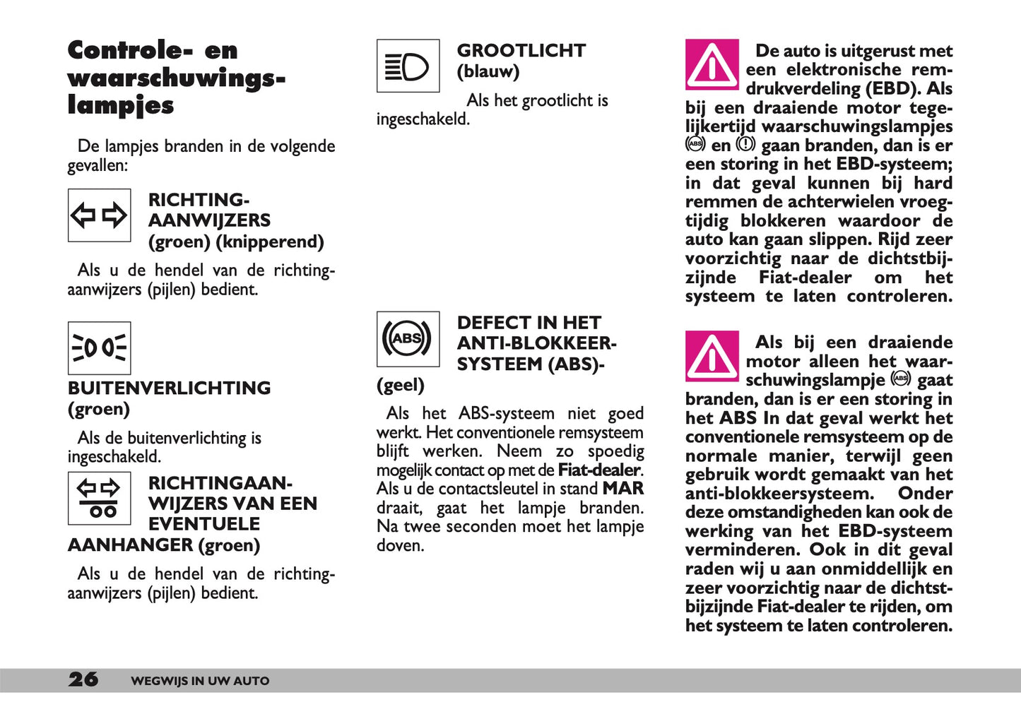 2001-2004 Fiat Seicento Manuel du propriétaire | Néerlandais