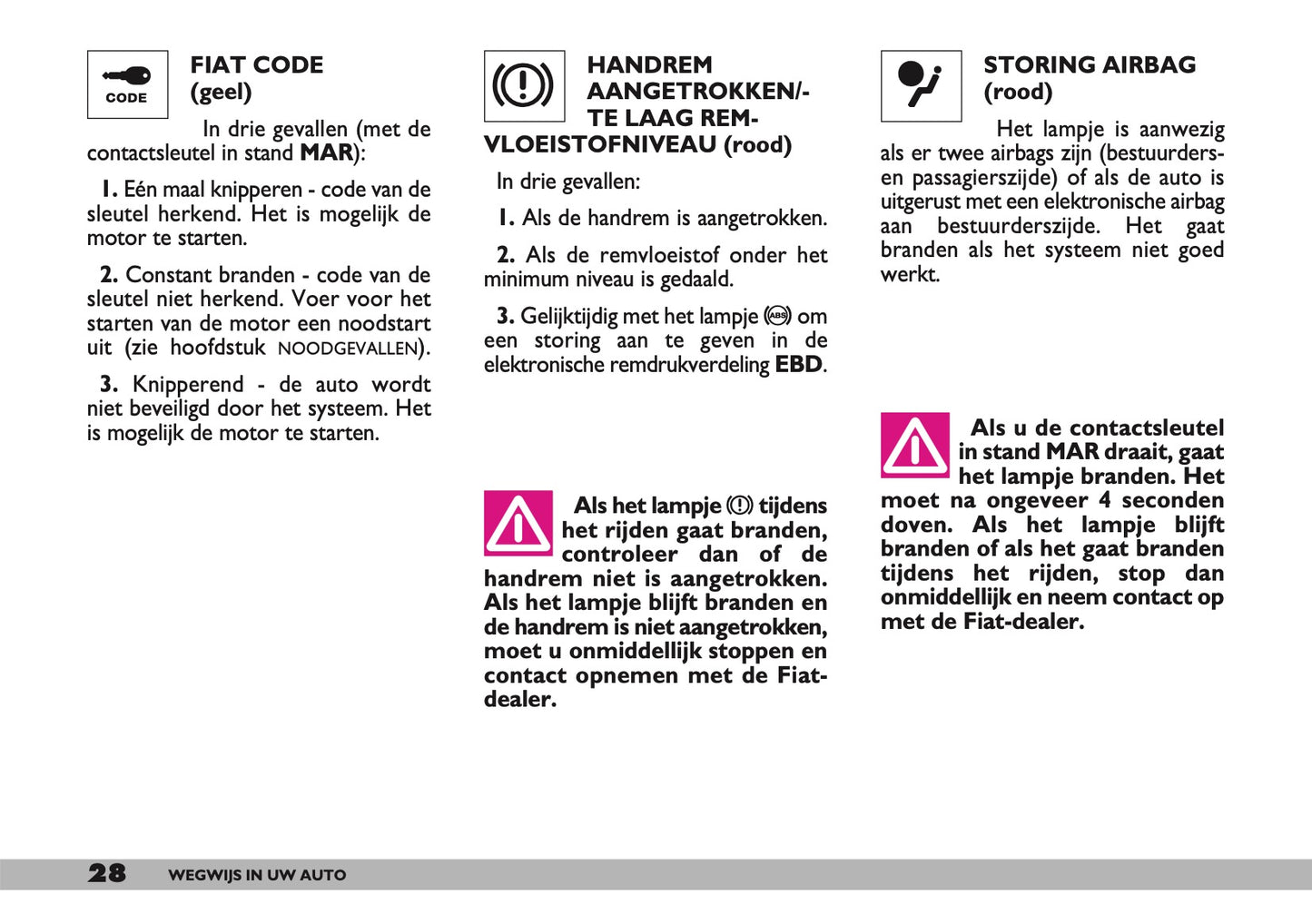 2001-2004 Fiat Seicento Manuel du propriétaire | Néerlandais