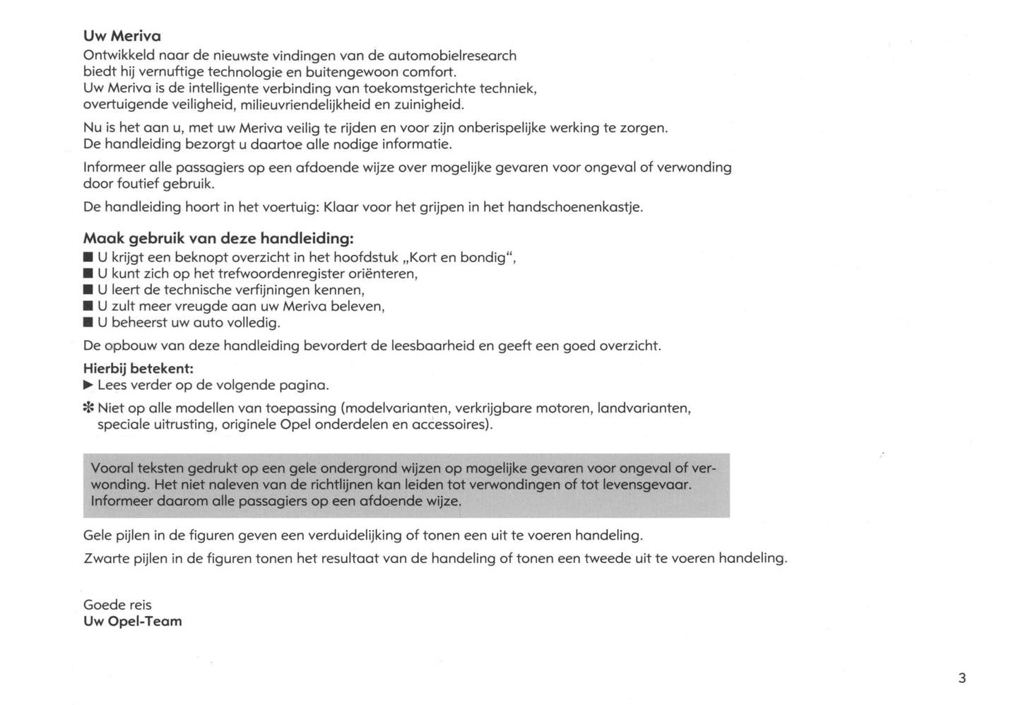 2003-2005 Opel Meriva Gebruikershandleiding | Nederlands