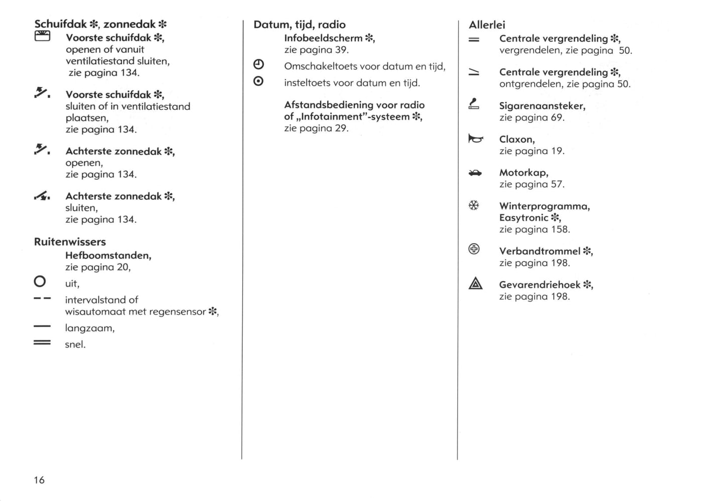 2003-2005 Opel Meriva Gebruikershandleiding | Nederlands