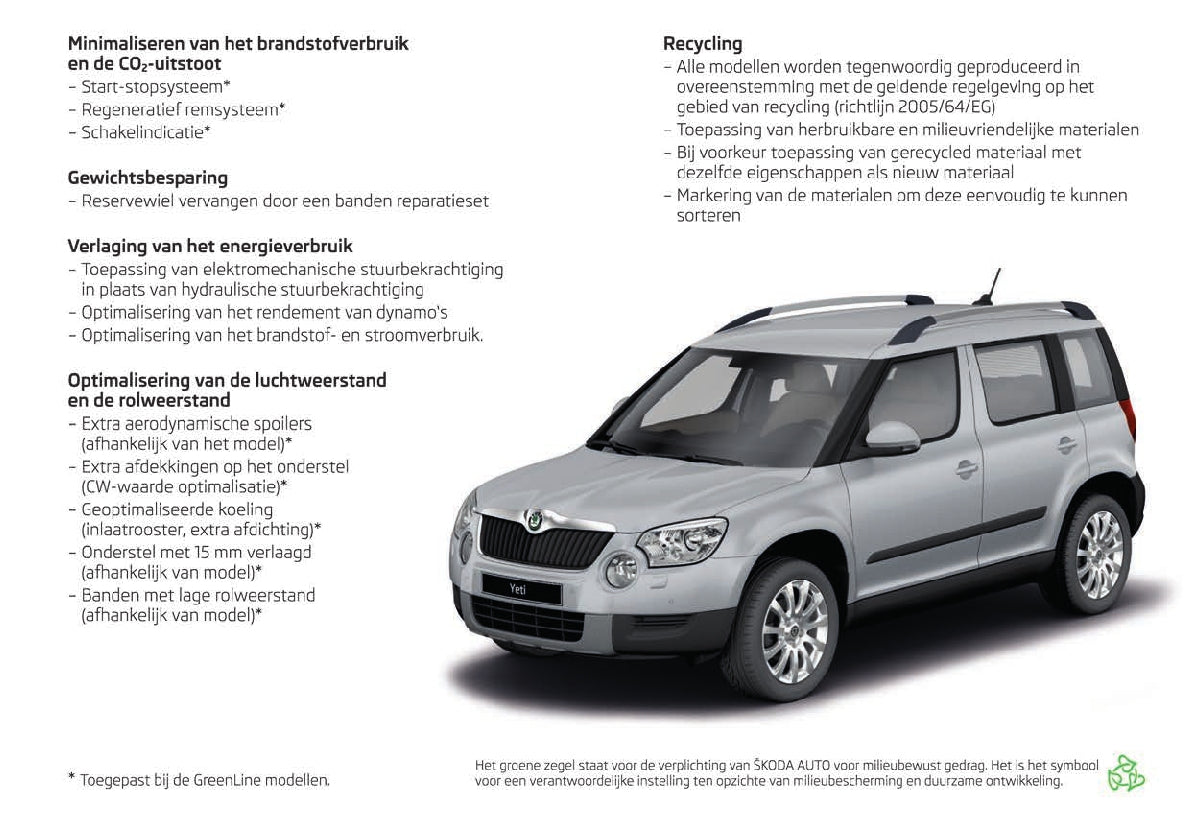 2009-2013 Skoda Yeti Manuel du propriétaire | Néerlandais