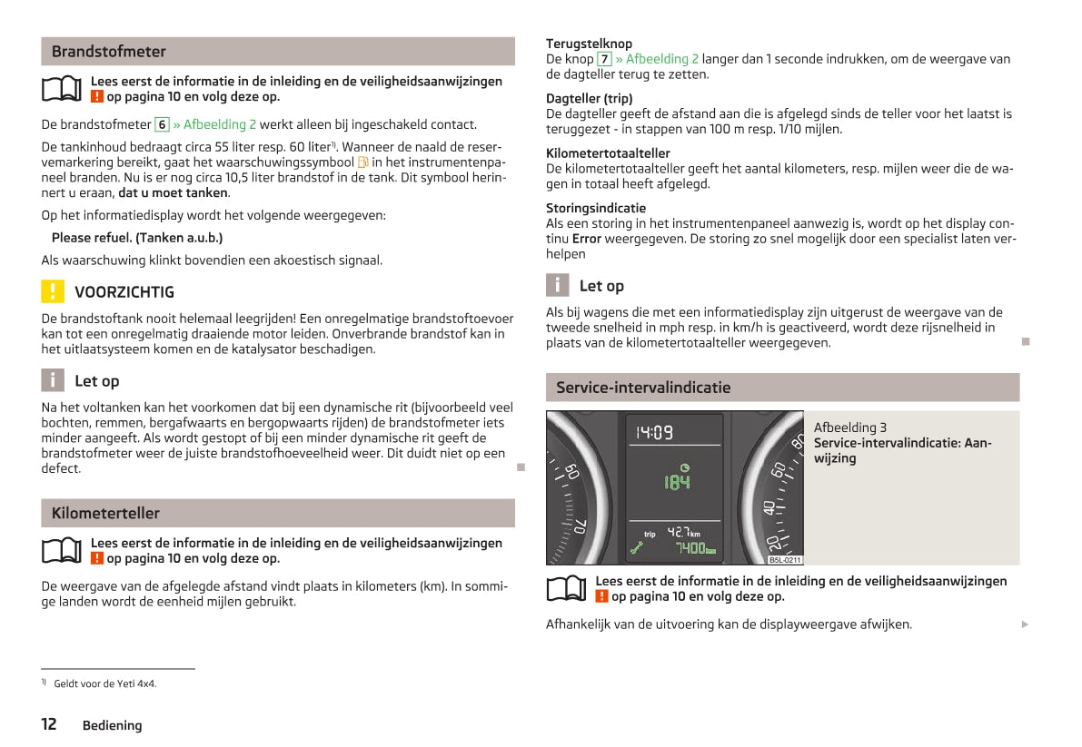2009-2013 Skoda Yeti Manuel du propriétaire | Néerlandais
