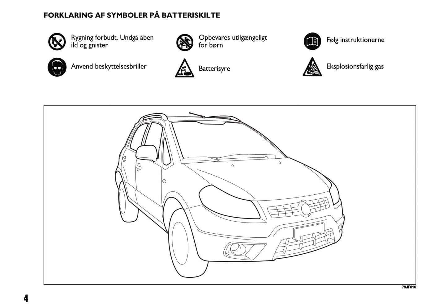 2009-2014 Fiat Sedici Manuel du propriétaire | Dansk