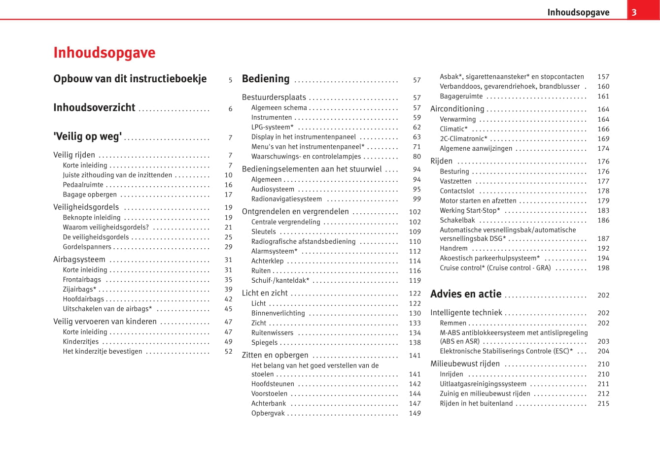 2014-2015 Seat Altea XL Owner's Manual | Dutch