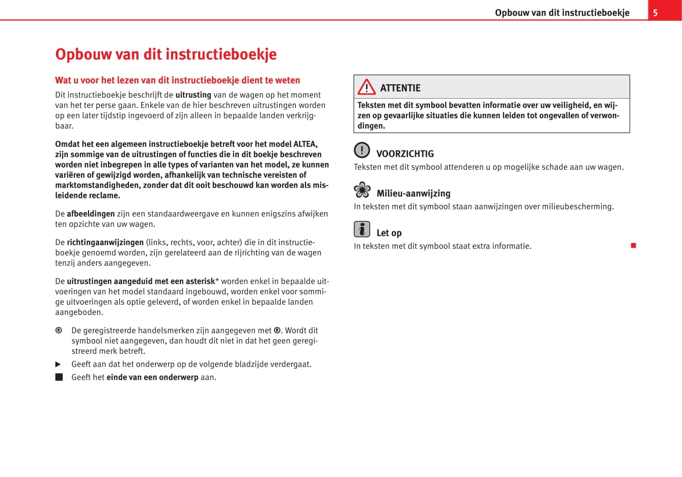 2014-2015 Seat Altea XL Owner's Manual | Dutch