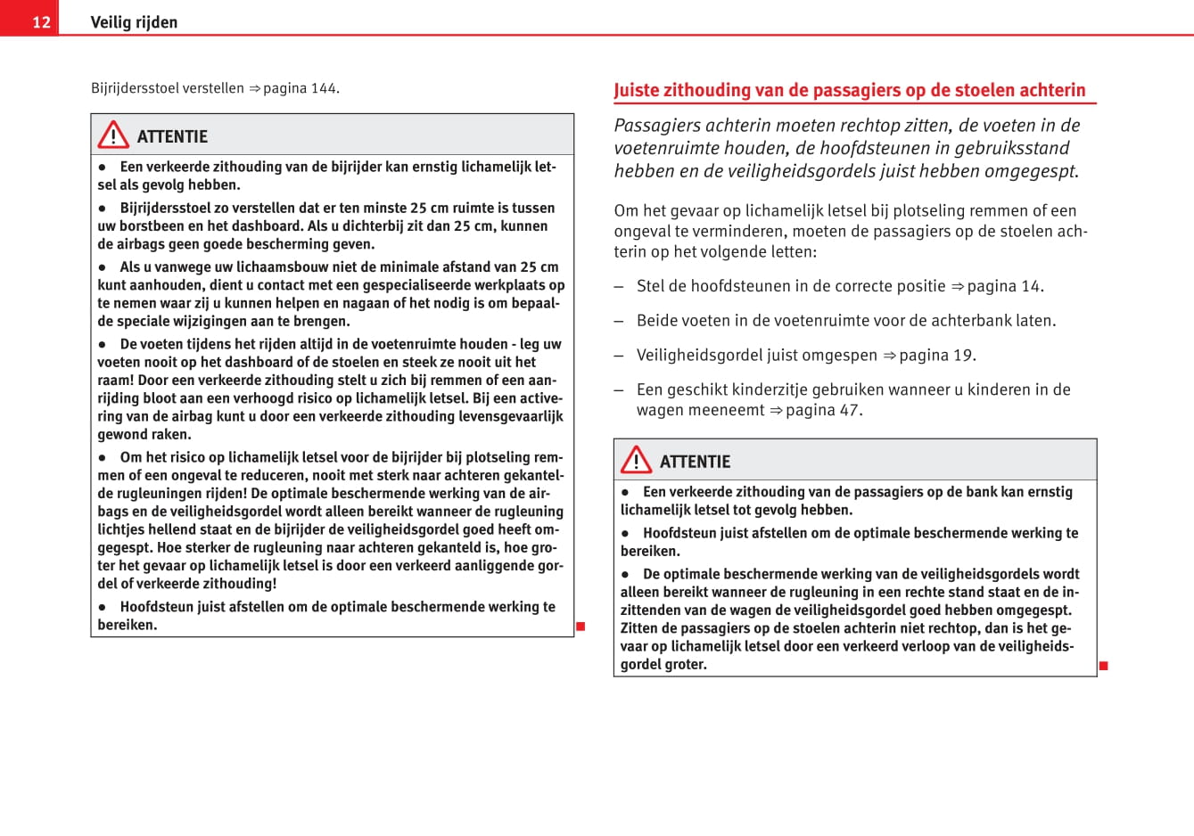 2014-2015 Seat Altea XL Owner's Manual | Dutch