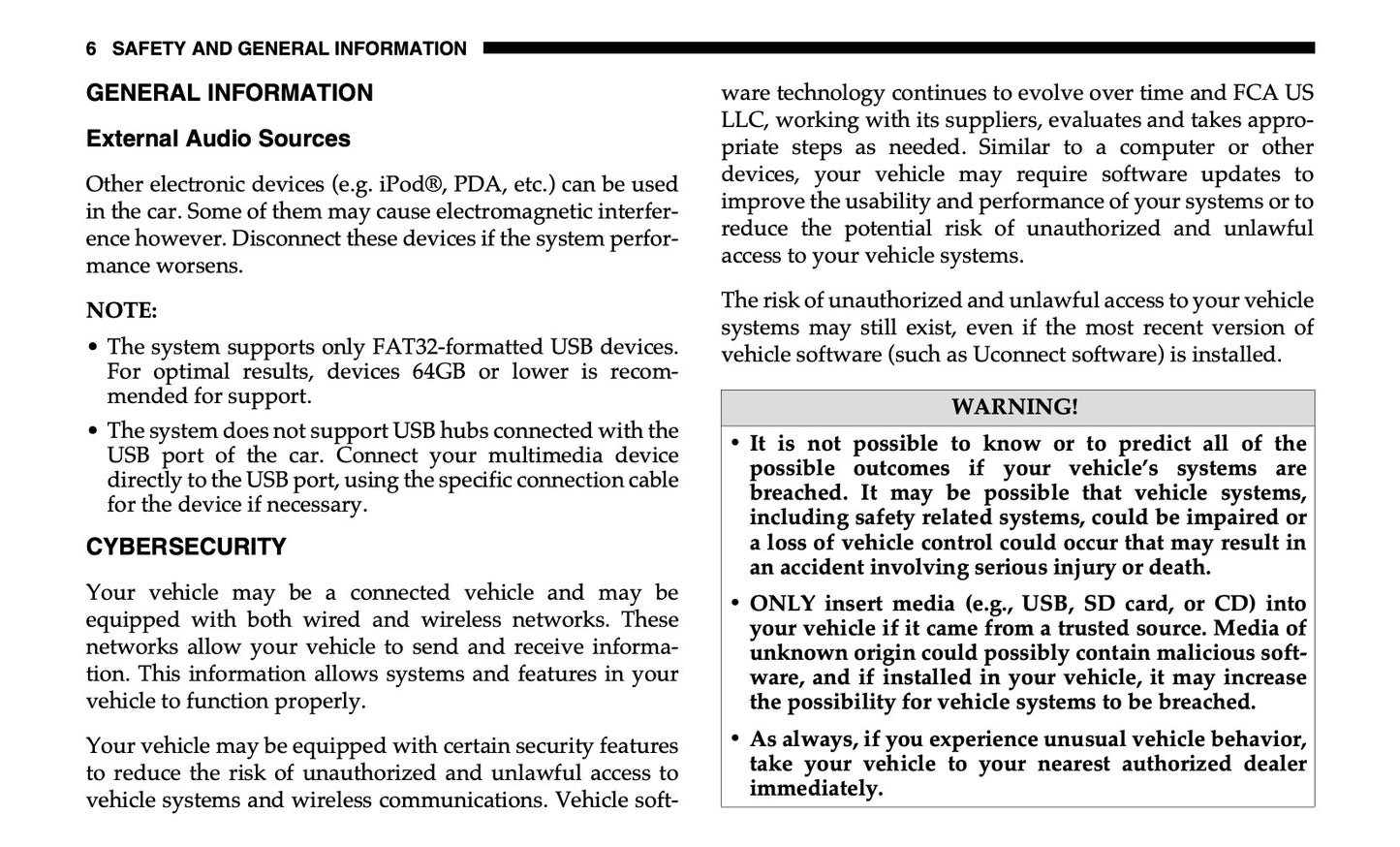 Uconnect 3 With 5-Inch Display Owner's Manual