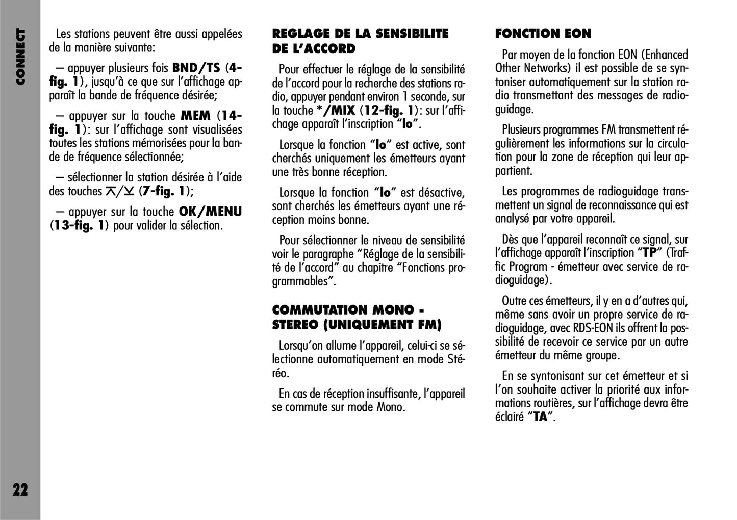 Alfa Romeo Connect-Navigateur-Connect Nav Guide d'utilisation 2004 - 2007