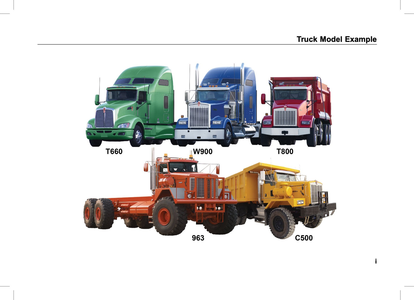 2014 Kenworth 963/C500/T660/T800/W900 Manuel du propriétaire | Anglais