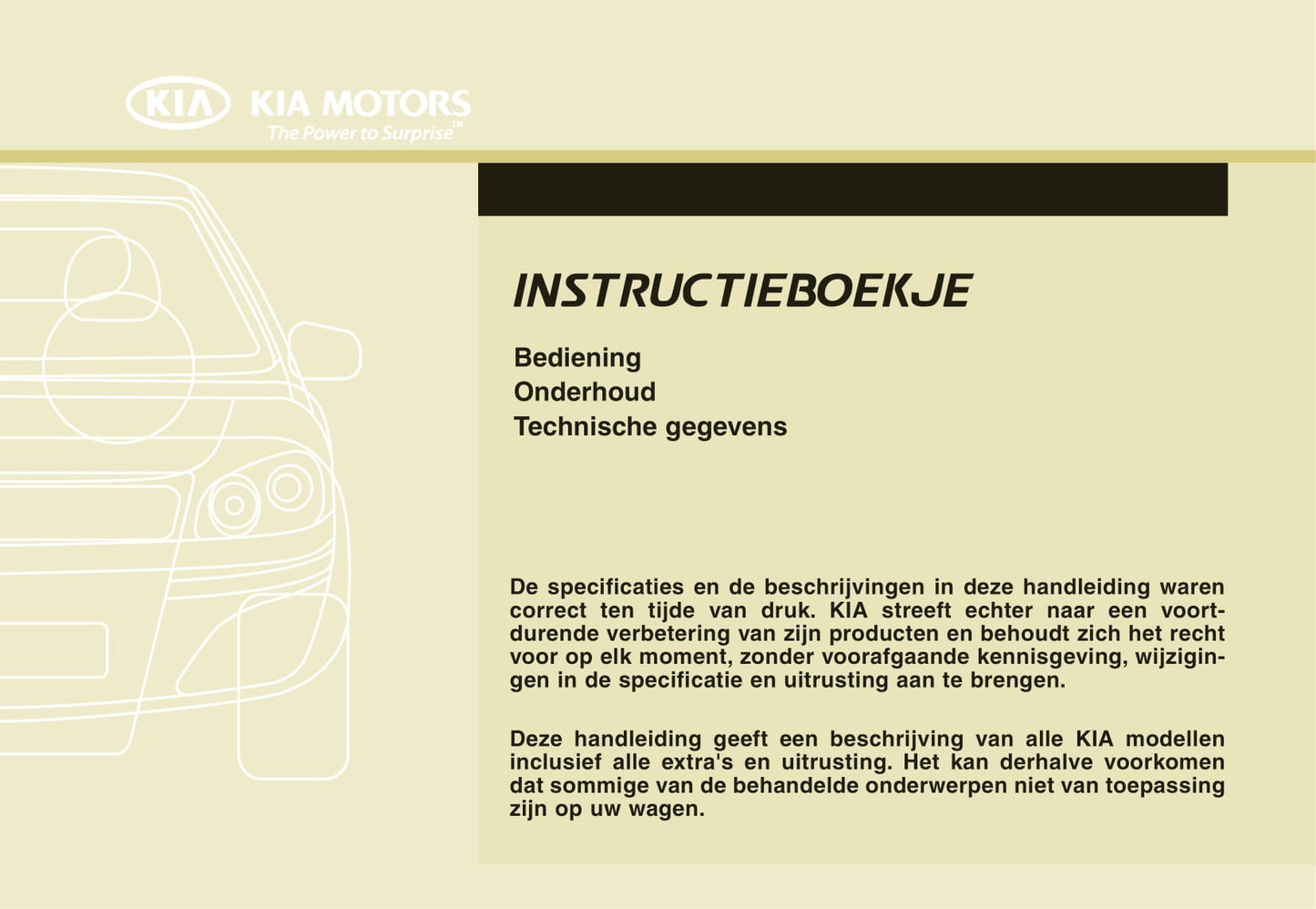 2009-2015 Kia Venga Manuel du propriétaire | Néerlandais