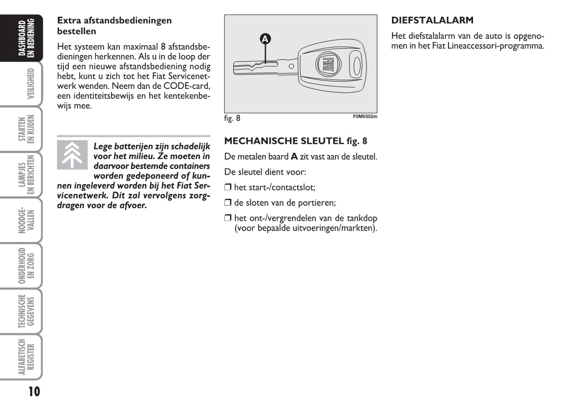 2010-2011 Fiat Grande Punto Bedienungsanleitung | Niederländisch