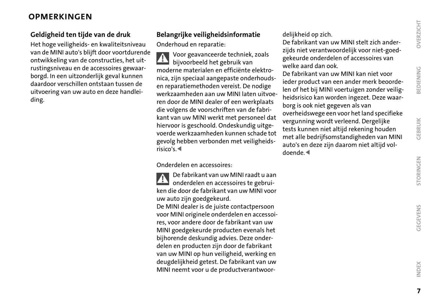 2004-2009 Mini Cabrio Gebruikershandleiding | Nederlands