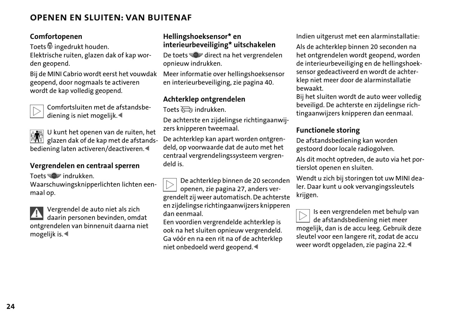 2004-2009 Mini Cabrio Gebruikershandleiding | Nederlands