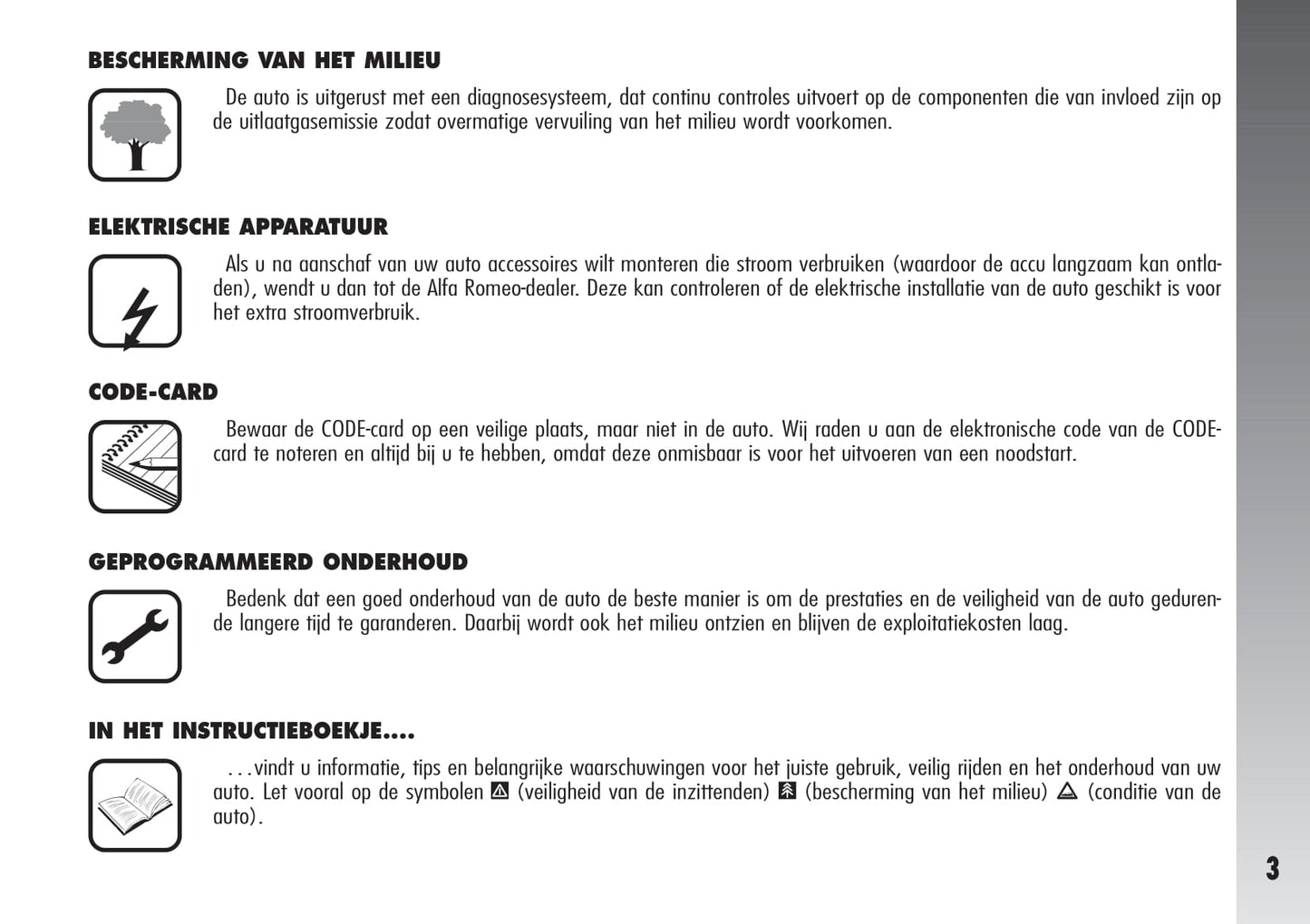 2000-2010 Alfa Romeo 147 Owner's Manual | Dutch