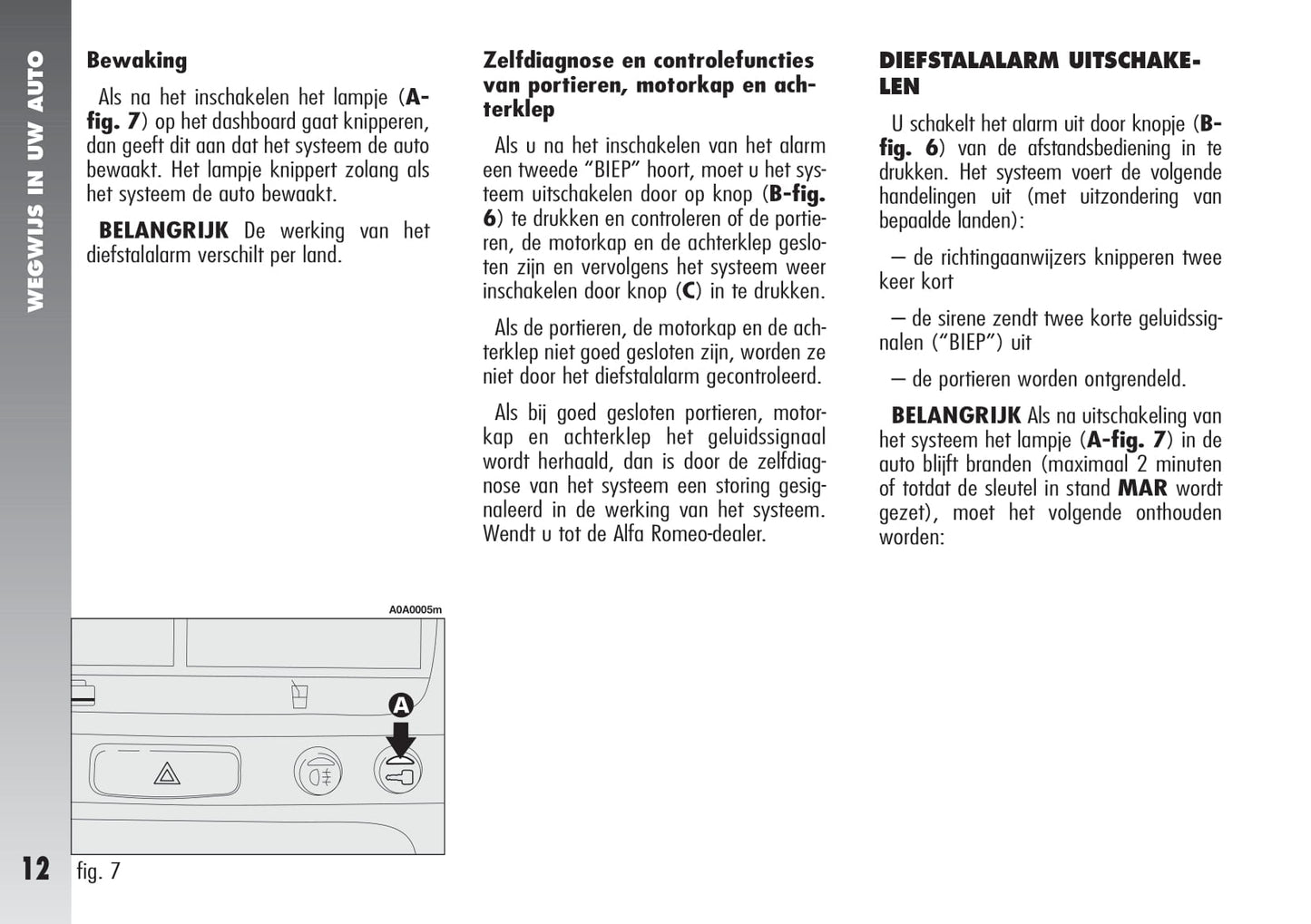 2000-2010 Alfa Romeo 147 Owner's Manual | Dutch
