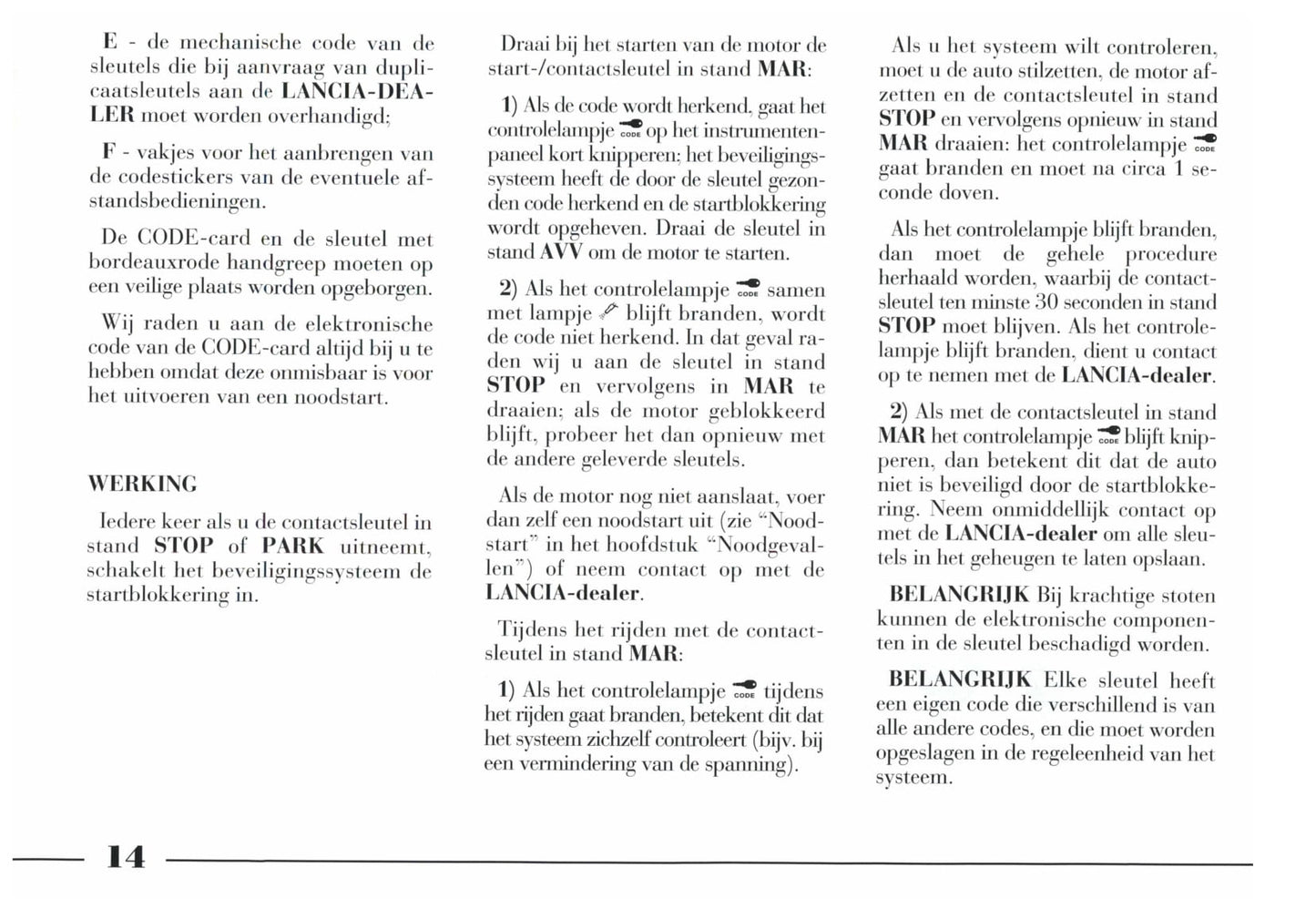 1996-2003 Lancia YPsilon Manuel du propriétaire | Néerlandais