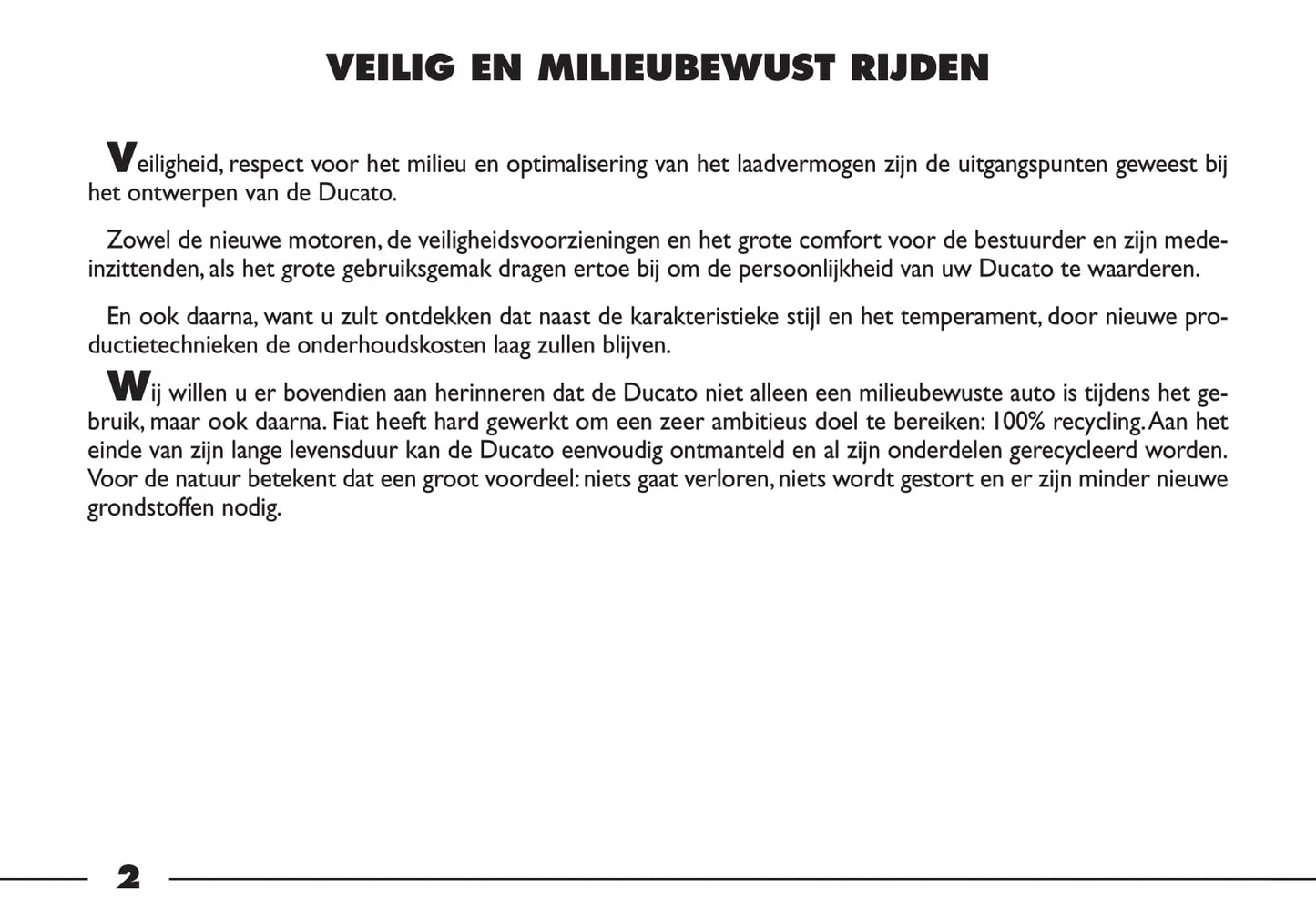 2000-2001 Fiat Ducato Owner's Manual | Dutch
