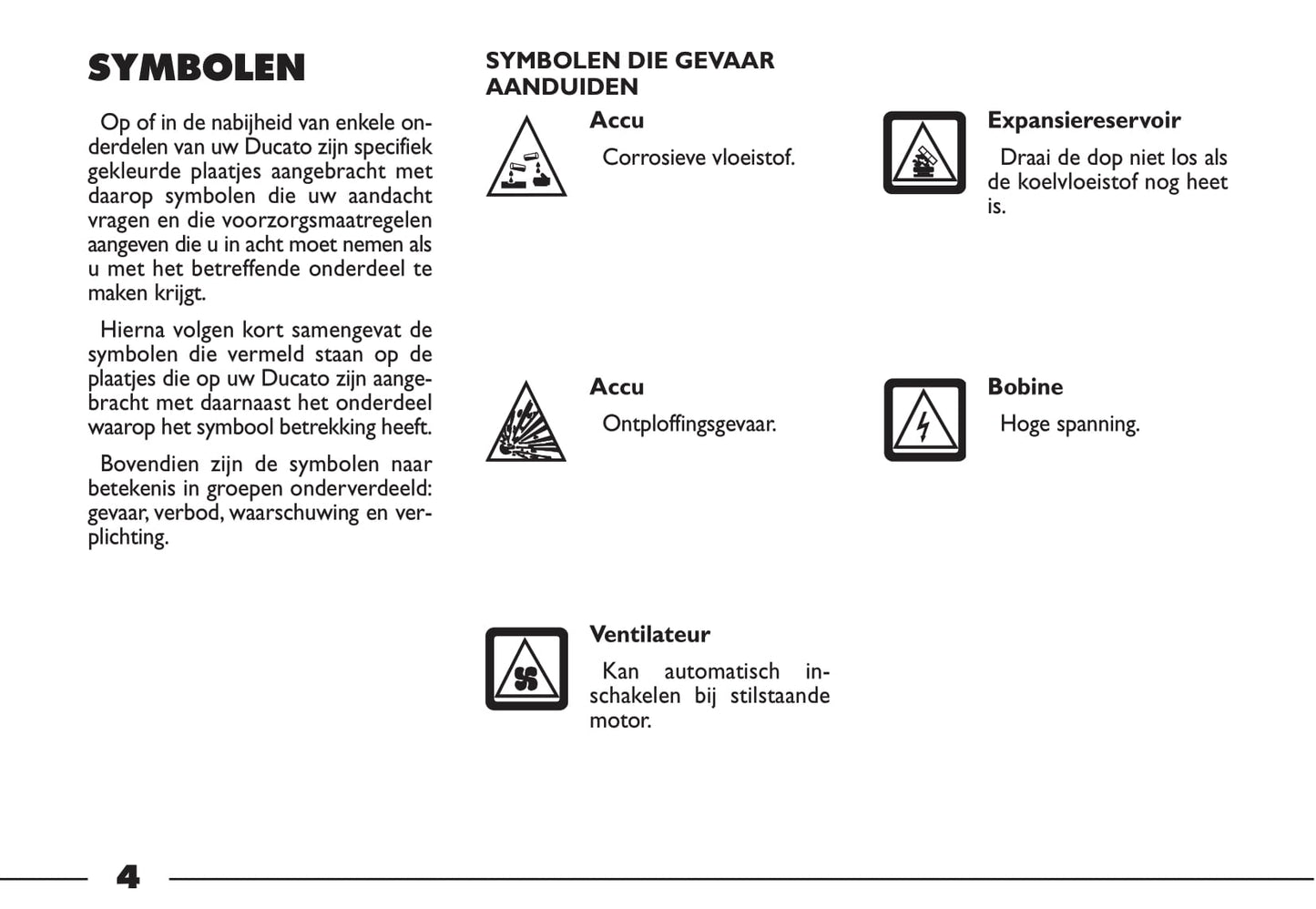 2000-2001 Fiat Ducato Owner's Manual | Dutch