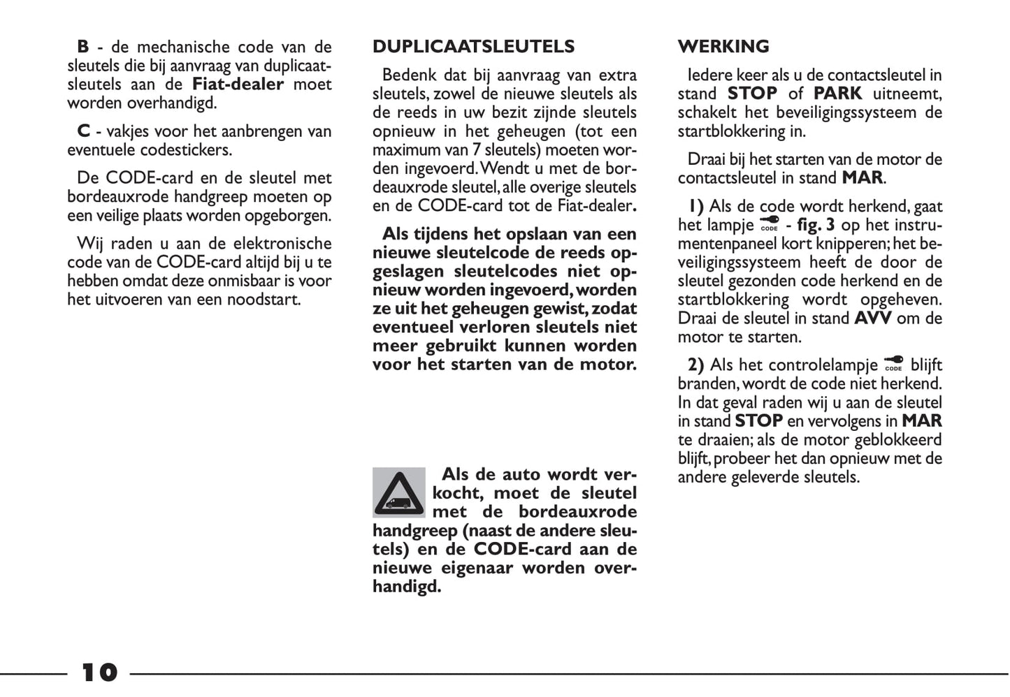 2000-2001 Fiat Ducato Owner's Manual | Dutch