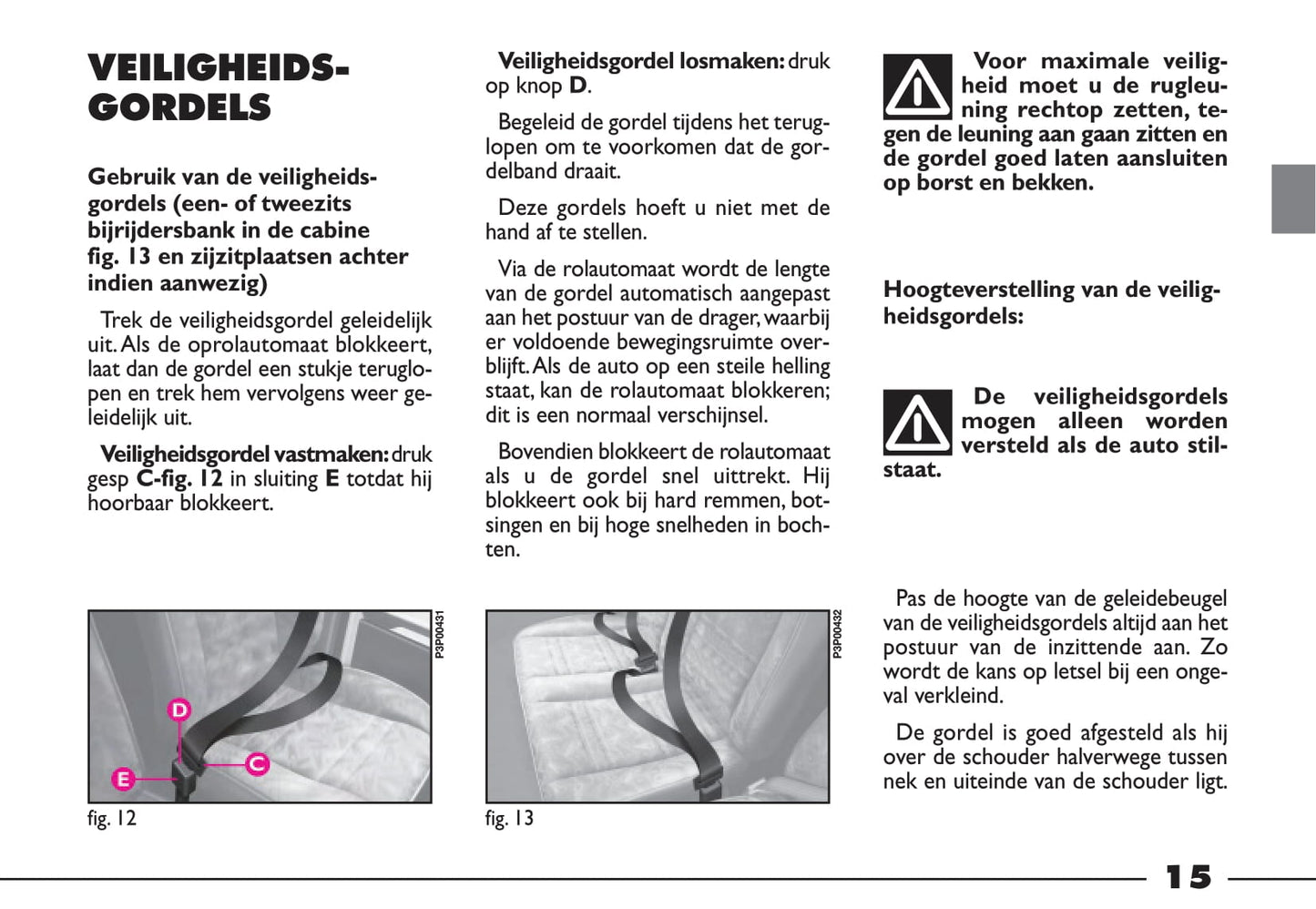 2000-2001 Fiat Ducato Owner's Manual | Dutch