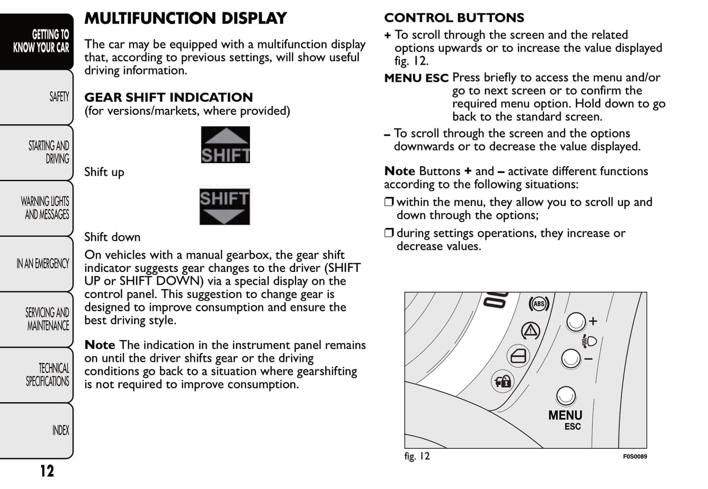 2012-2013 Fiat 500 Owner's Manual | English
