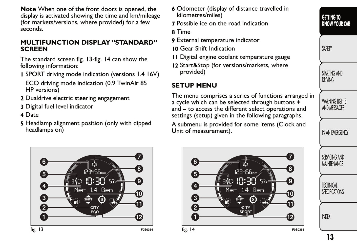 2012-2013 Fiat 500 Owner's Manual | English