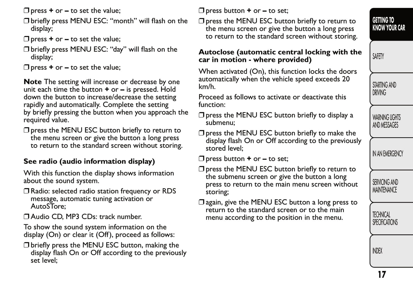 2012-2013 Fiat 500 Owner's Manual | English
