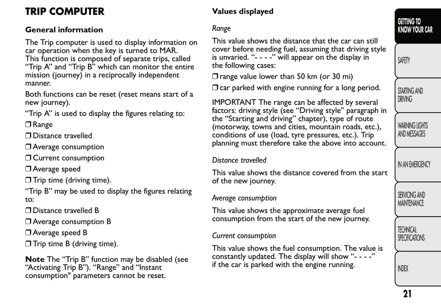 2012-2013 Fiat 500 Owner's Manual | English