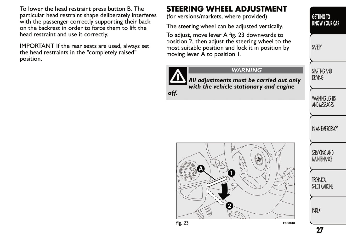 2012-2013 Fiat 500 Owner's Manual | English