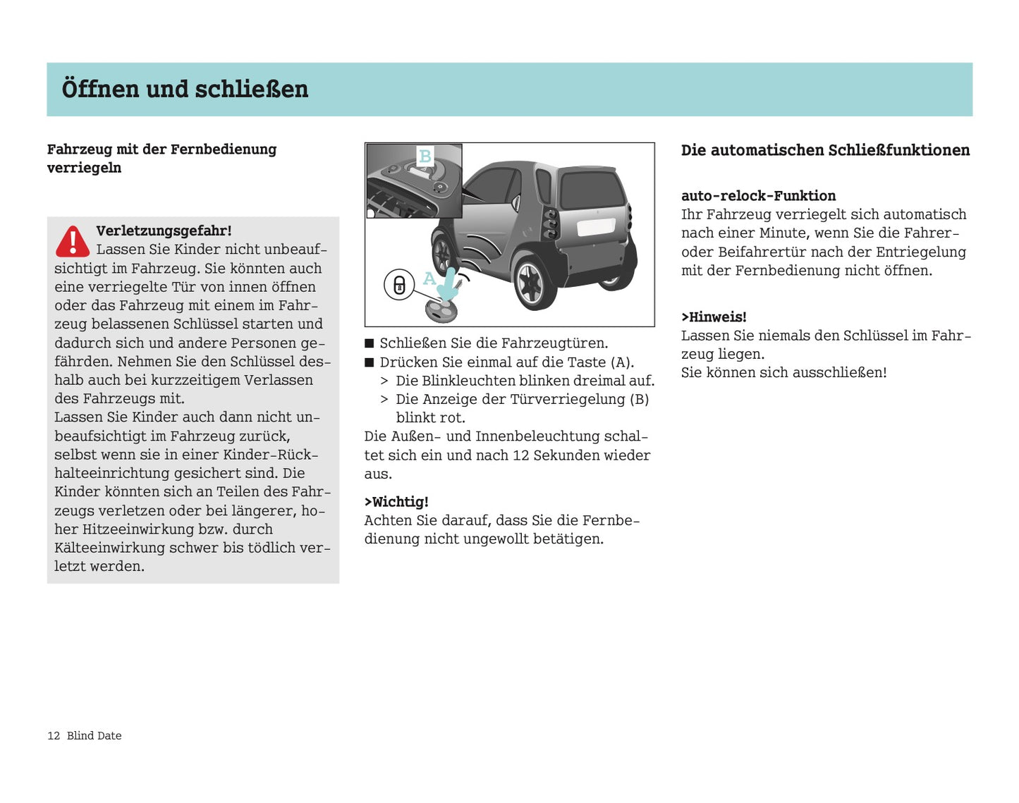 2004-2007 Smart Fortwo Manuel du propriétaire | Allemand